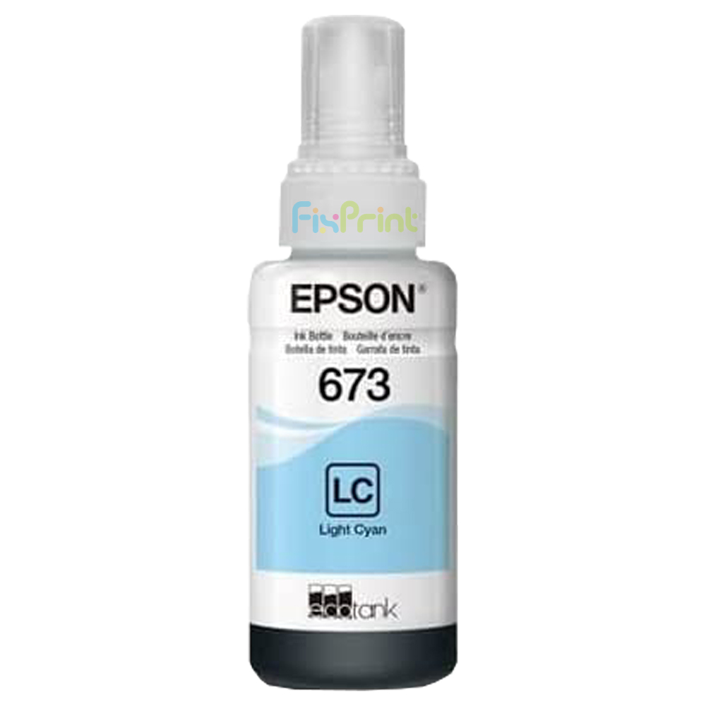 Tinta LOOSEPACK 673 t6735 Light Cyan 70ml (Tanpa Box), Tinta Refill Printer L800 L805 L810 L850 L1800 Original Epson